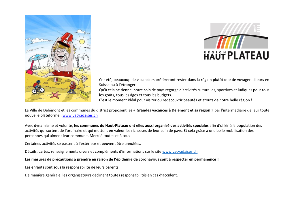 Bulletin D'information Haut-Plateau