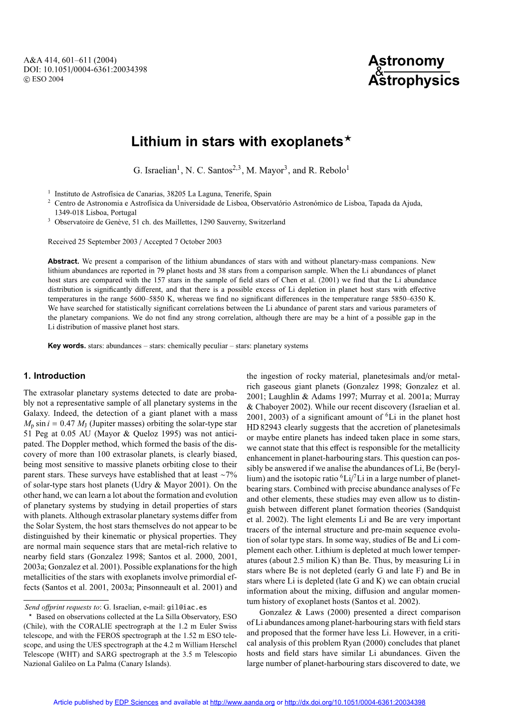 Lithium in Stars with Exoplanets?