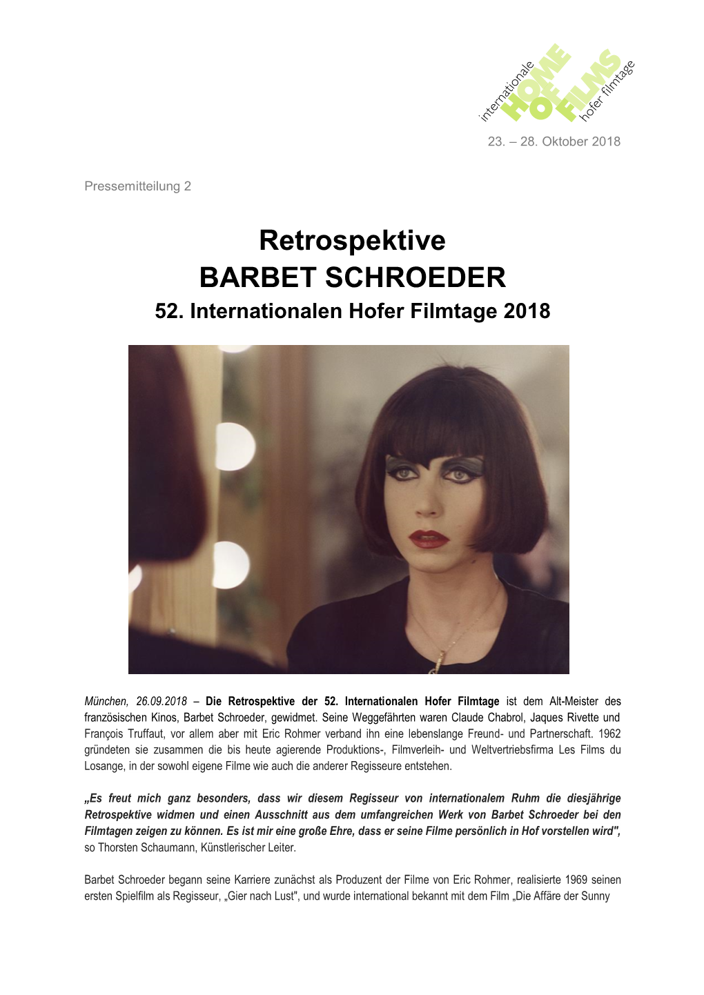 Retrospektive BARBET SCHROEDER 52