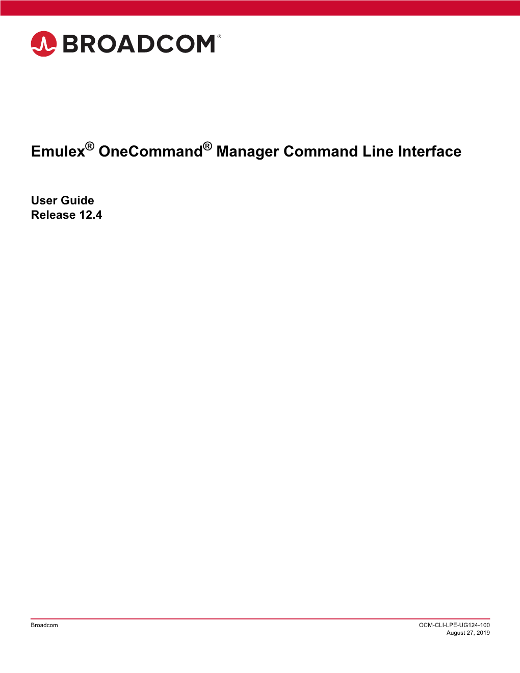 Emulex Onecommand Manager Command Line Interface User Guide Table of Contents