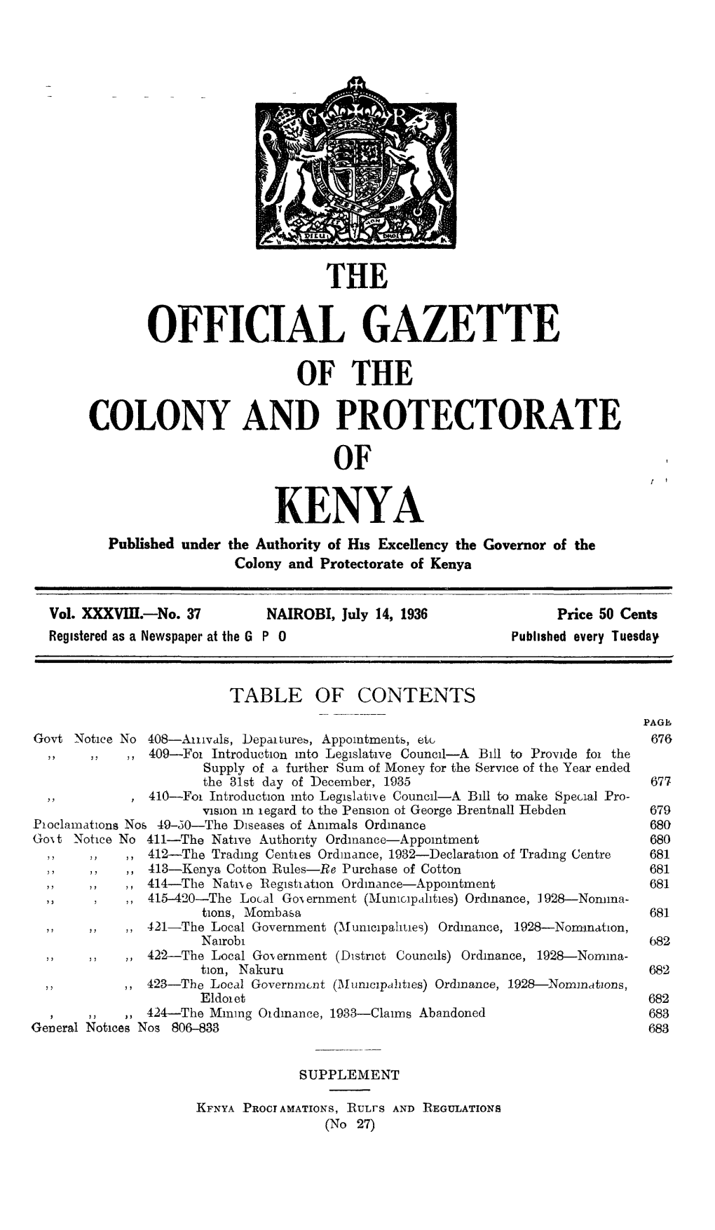 OFFICIAL GAZETTE 67Y