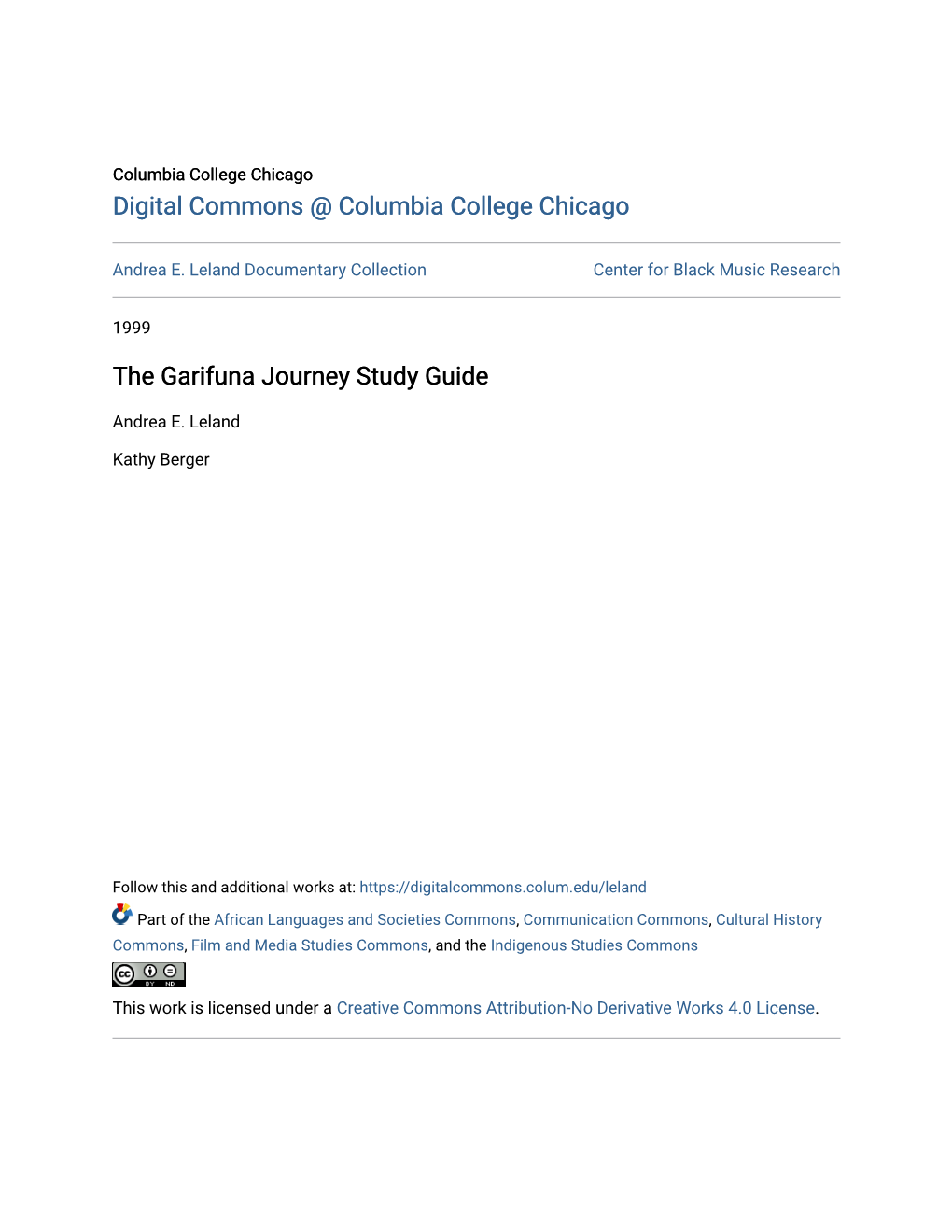 The Garifuna Journey Study Guide