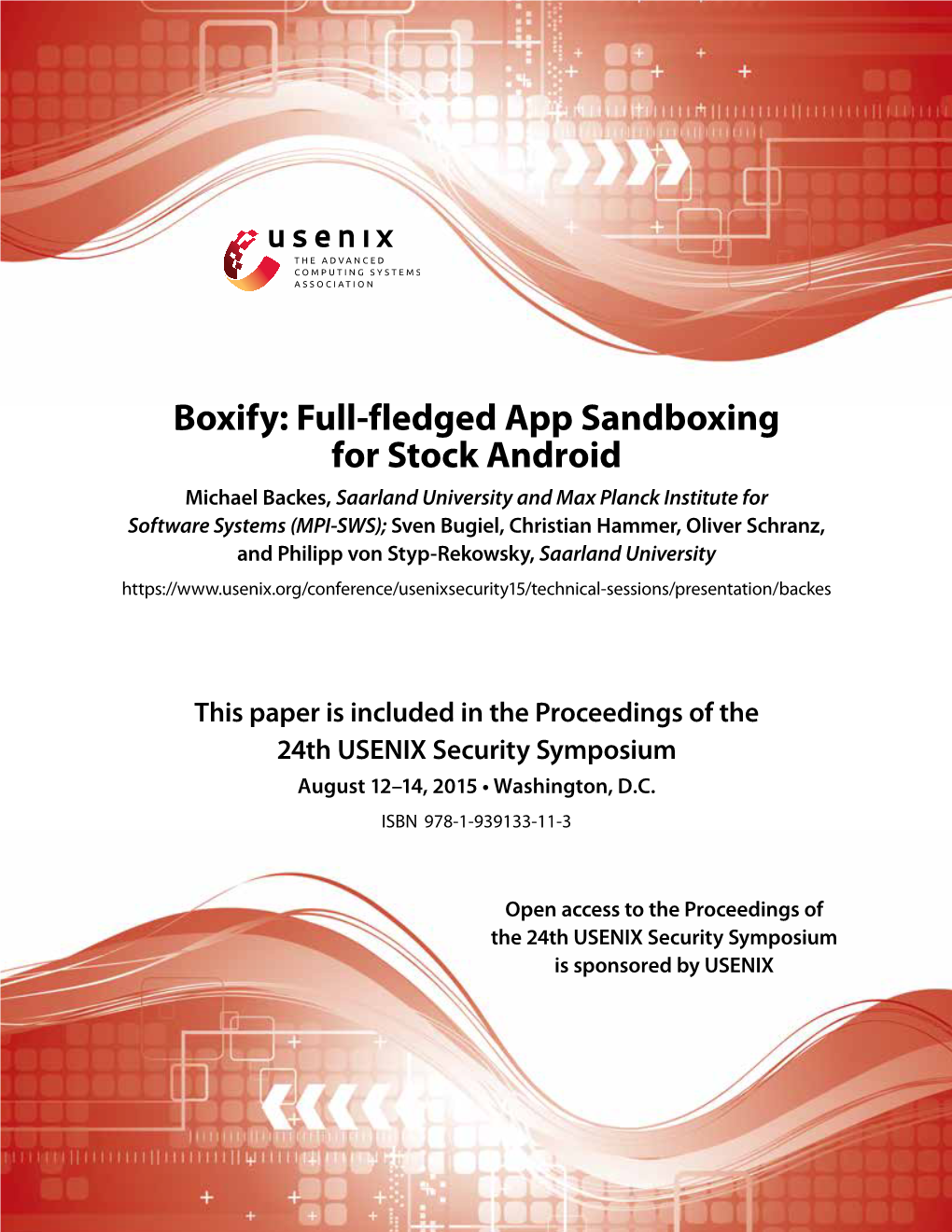 Boxify: Full-Fledged App Sandboxing for Stock Android