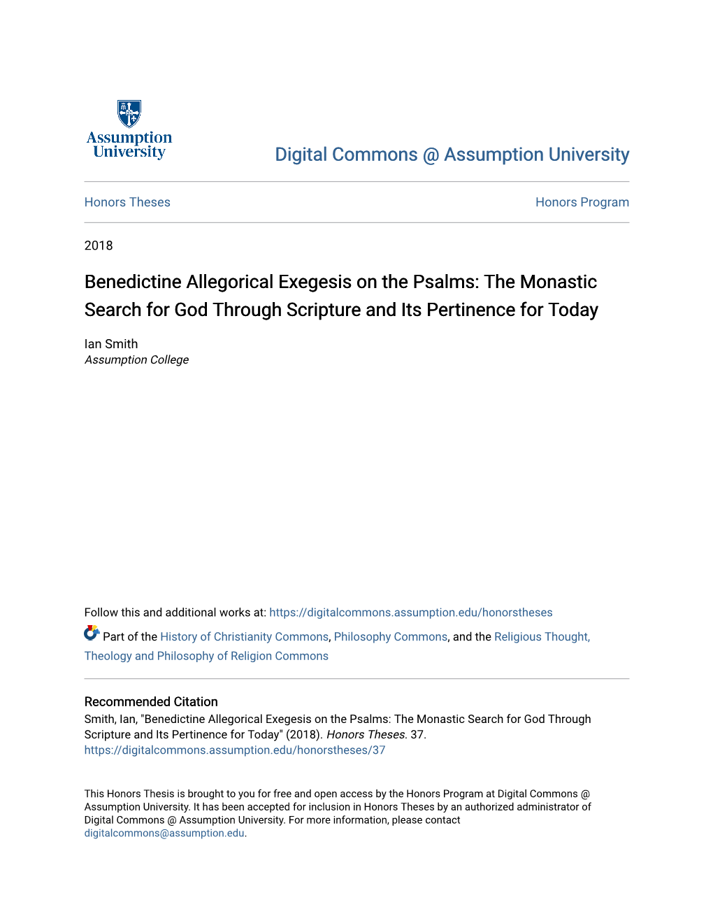 Benedictine Allegorical Exegesis on the Psalms: the Monastic Search for God Through Scripture and Its Pertinence for Today