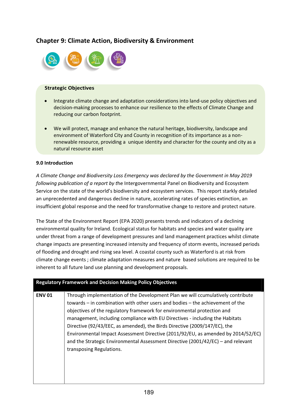 Chapter 9: Climate Action, Biodiversity & Environment