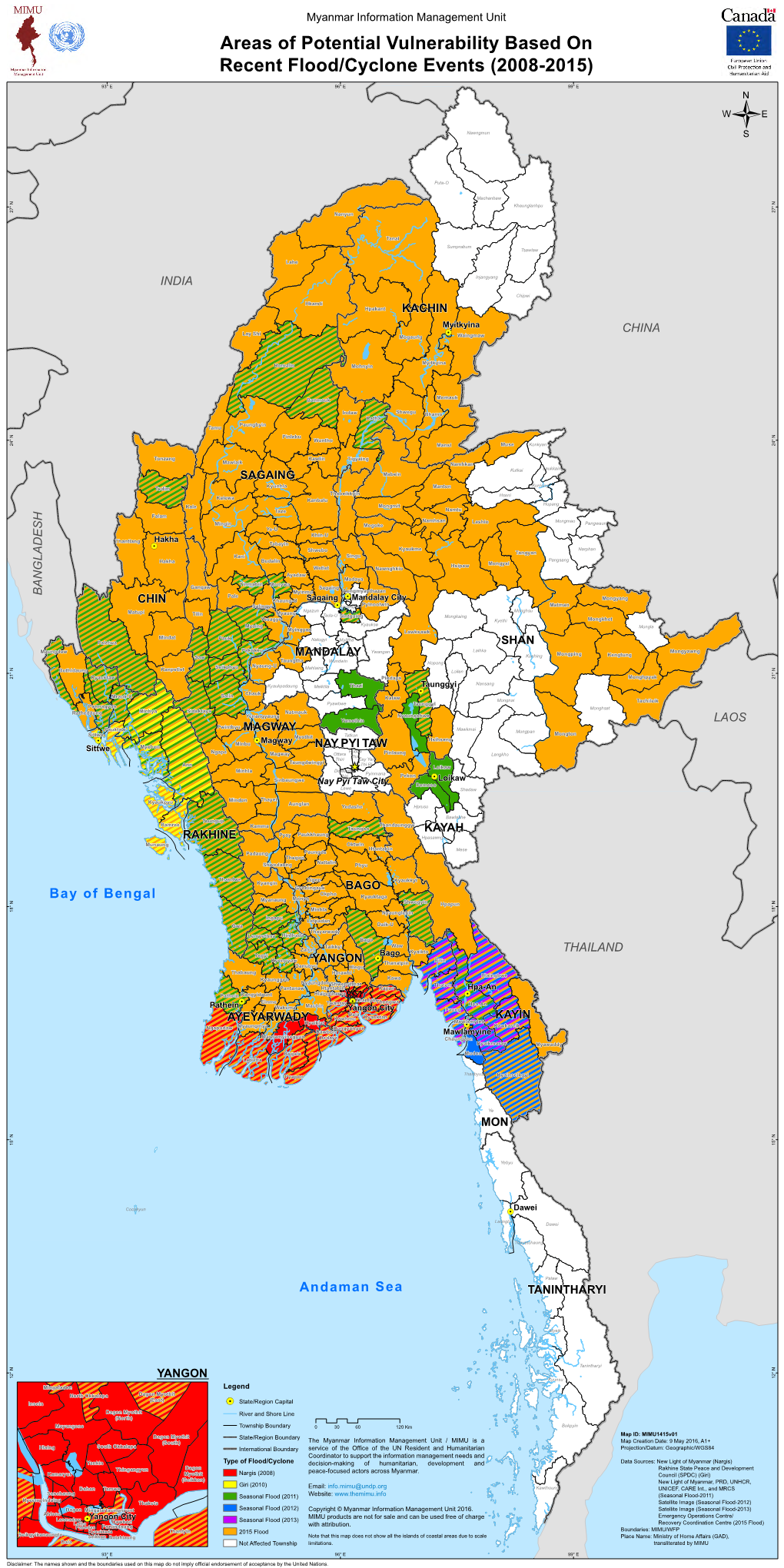 Affected Map Areas of Potential Vulnerability Based On