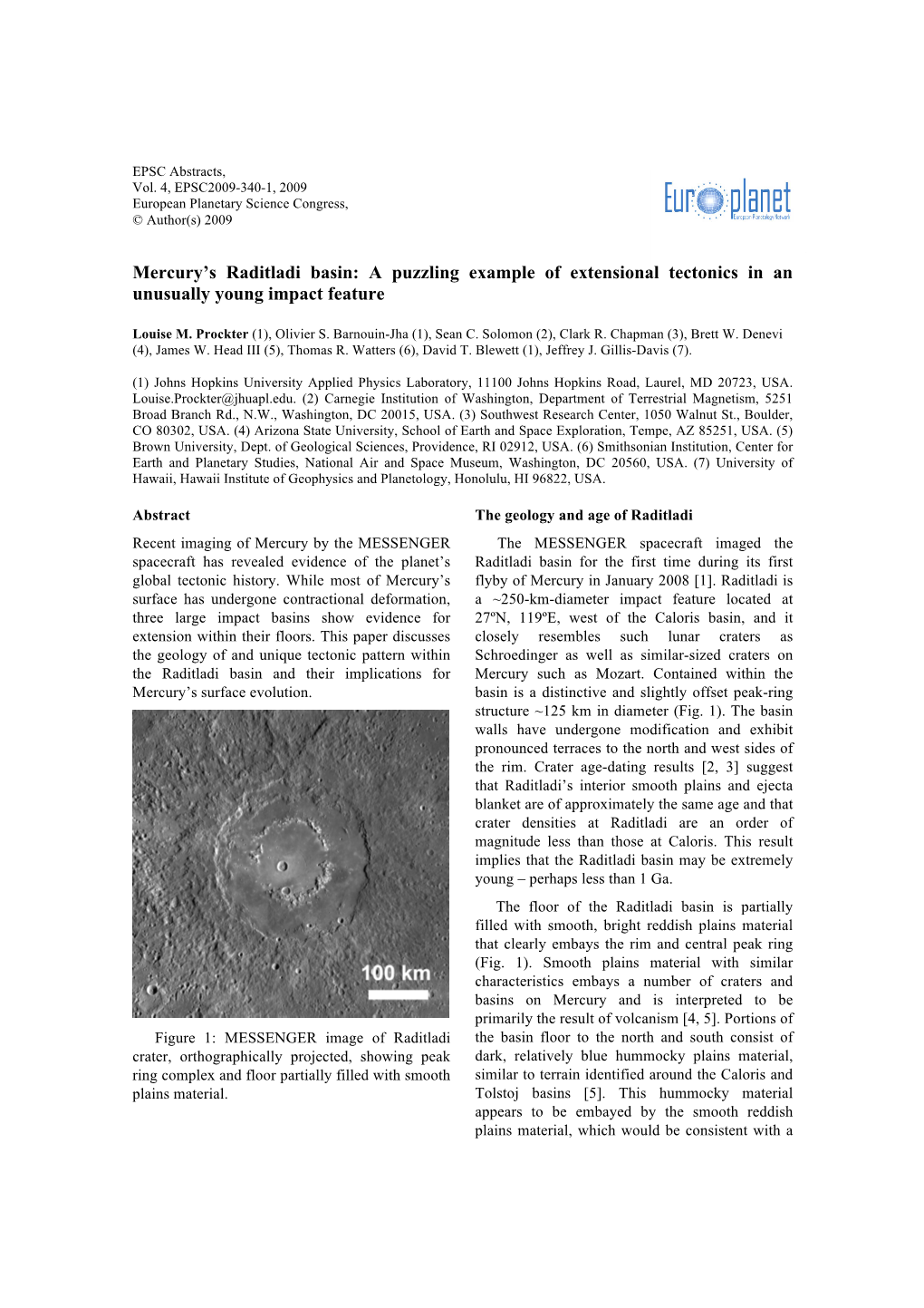 Mercury's Raditladi Basin