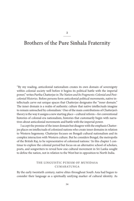 Brothers of the Pure Sinhala Fraternity