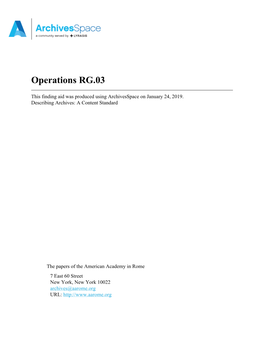 Operations RG.03