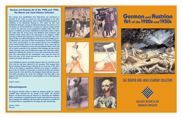 German and Austrian Art of the 1920S and 1930S the Marvin and Janet Fishman Collection