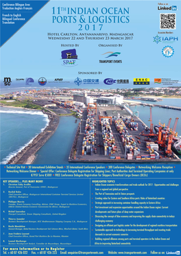 11Th Indian Ocean Ports and Shipping 2017