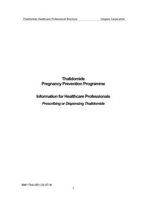 Thalidomide Pregnancy Prevention Programme Information For