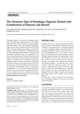 The Neumann Type of Pemphigus Vegetans Treated with Combination of Dapsone and Steroid