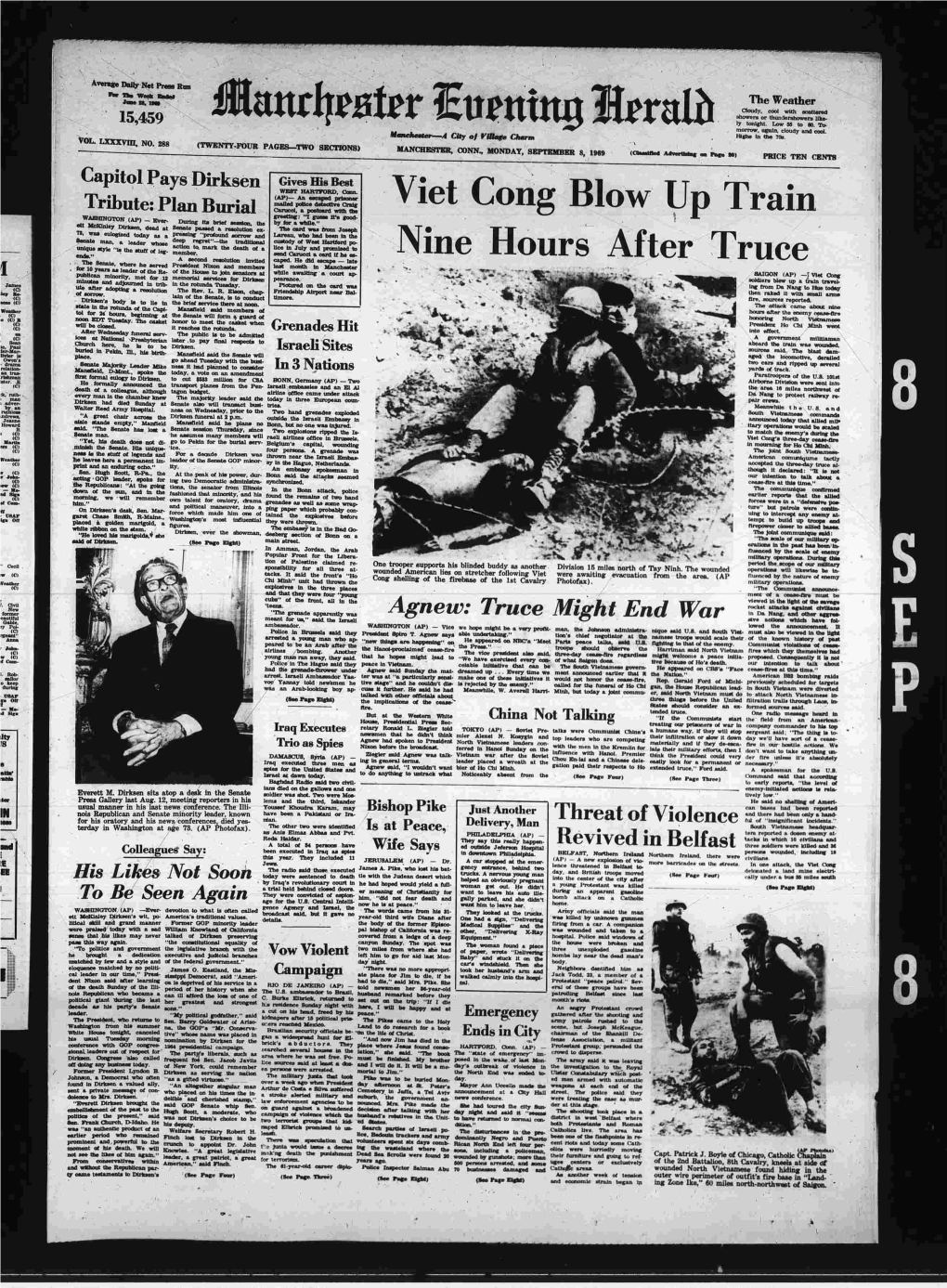 Viet Cong Blow up Train Nine Hours After Truee