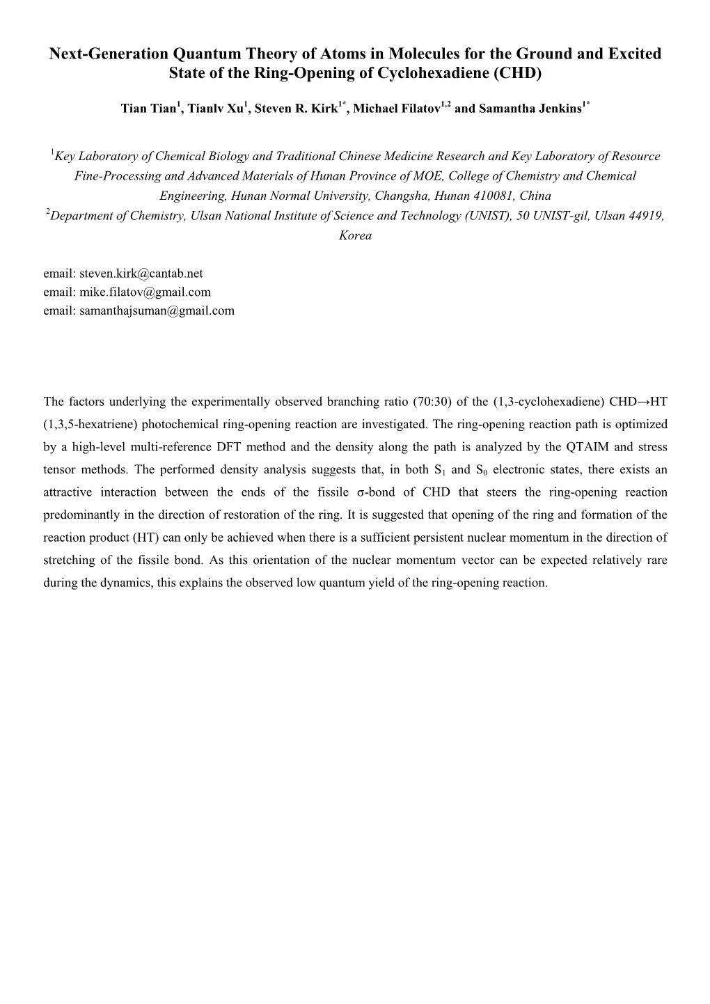 Next-Generation Quantum Theory of Atoms in Molecules for the Ground and Excited State of the Ring-Opening of Cyclohexadiene (CHD)