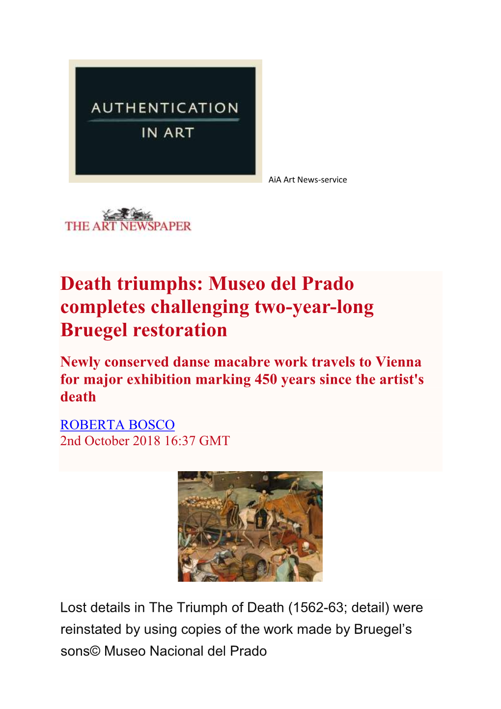 Death Triumphs: Museo Del Prado Completes Challenging Two-Year