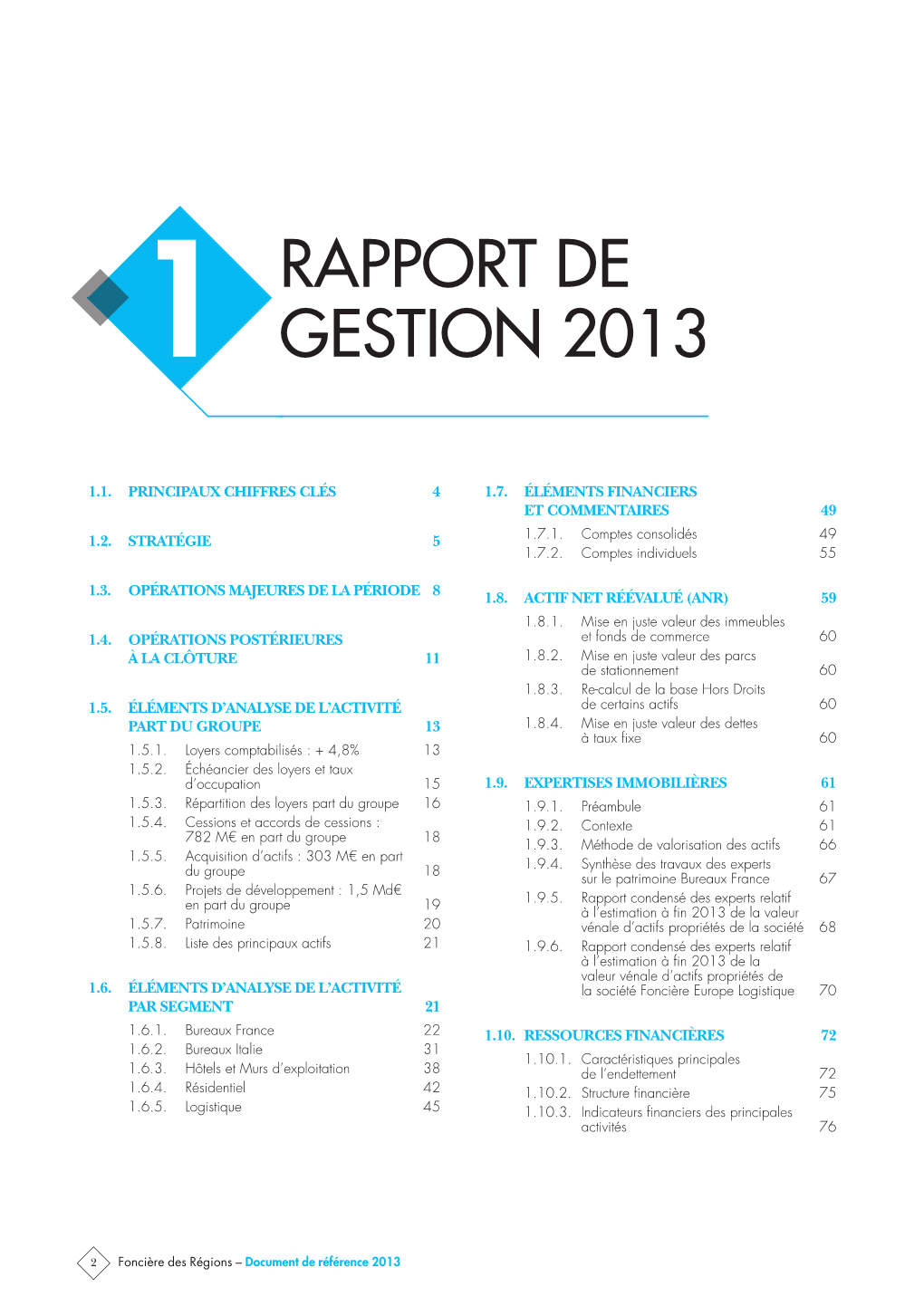 1. Rapport De Gestion 2013