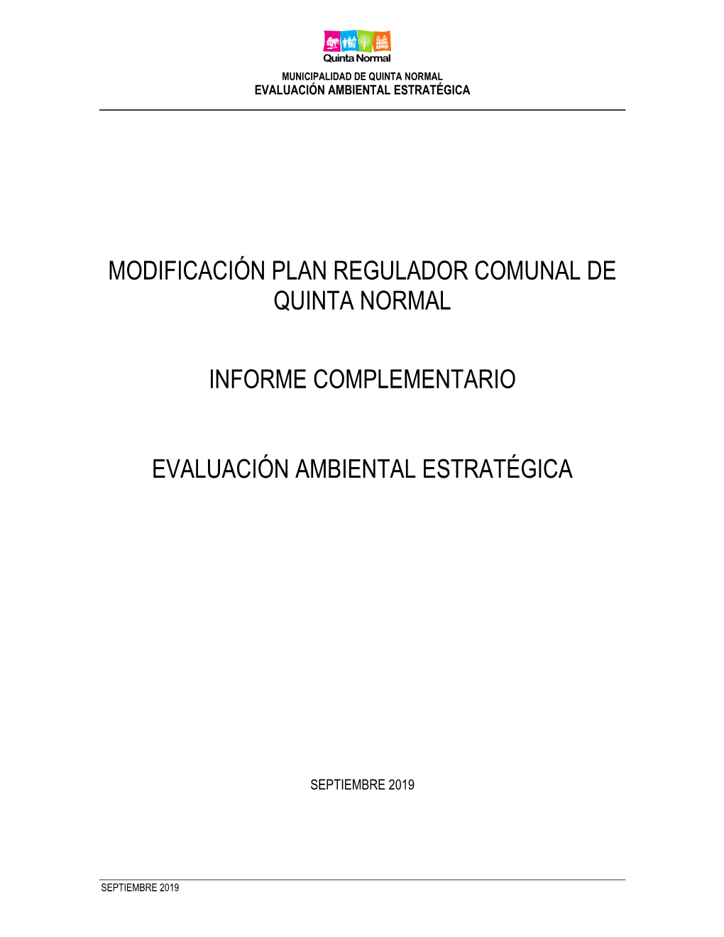 Modificación Plan Regulador Comunal De Quinta Normal Informe