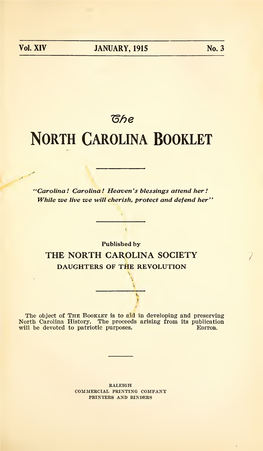 The North Carolina Booklet : Great Events in North Carolina History