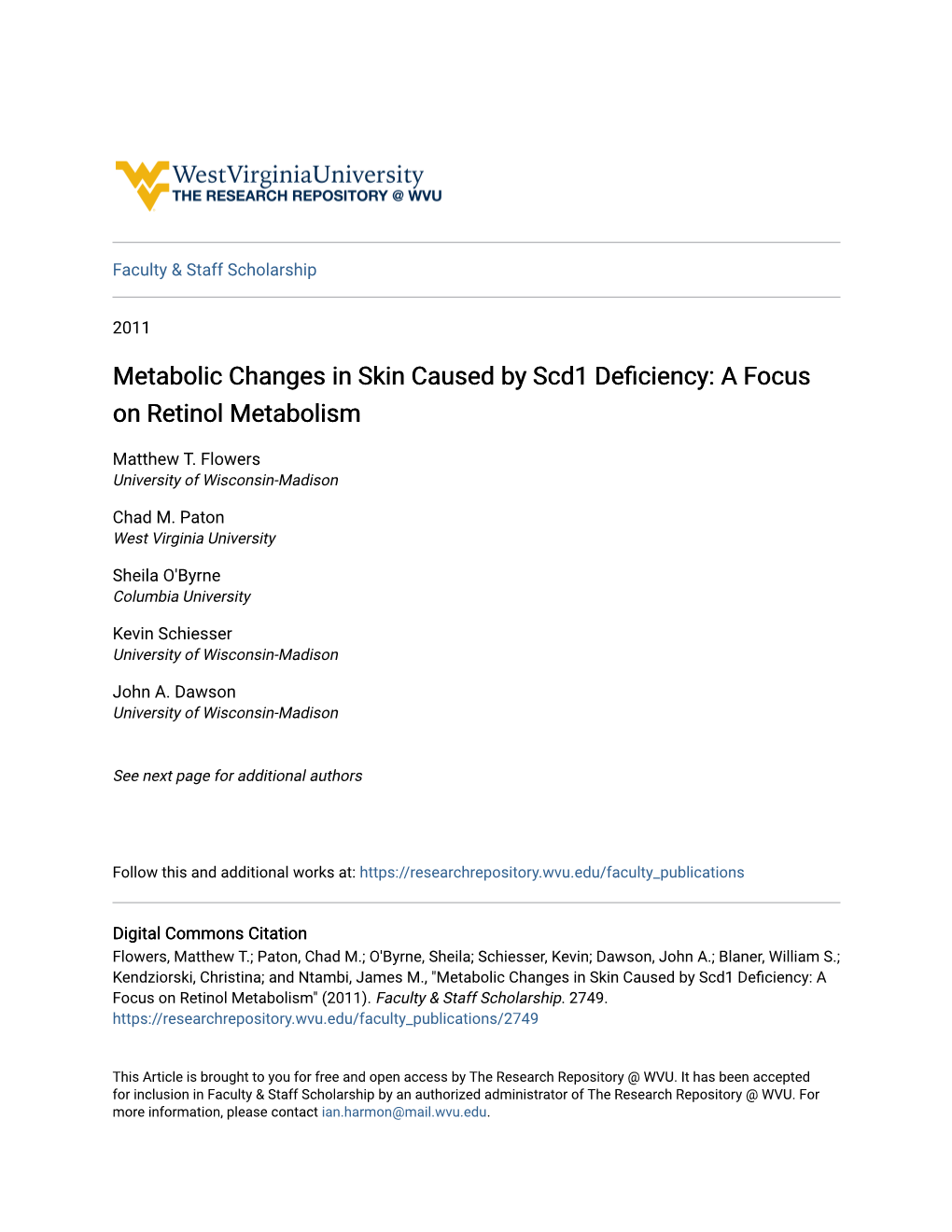 A Focus on Retinol Metabolism