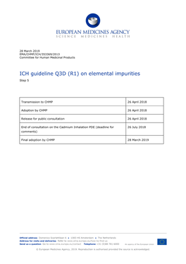 ICH Guideline Q3D (R1) on Elemental Impurities Step 5