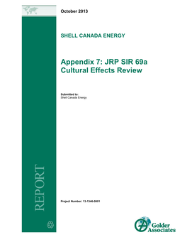 Appendix 7: JRP SIR 69A Cultural Effects Review