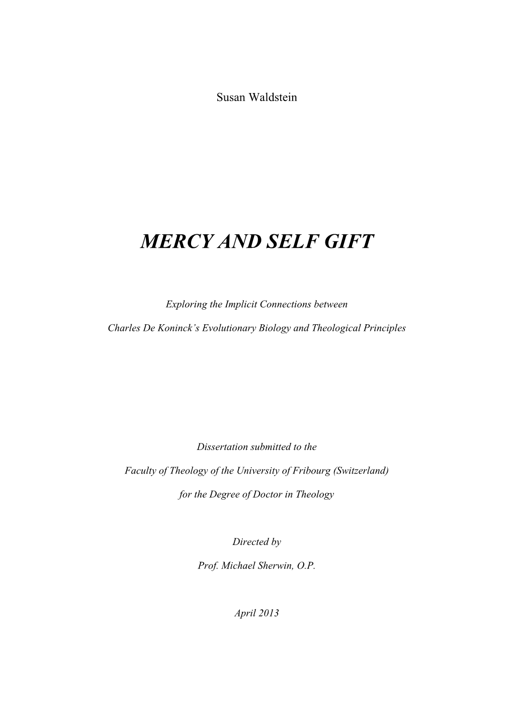 Mercy and Self Gift