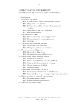 – 1– SUPERSYMMETRY, PART I (THEORY) Revised September