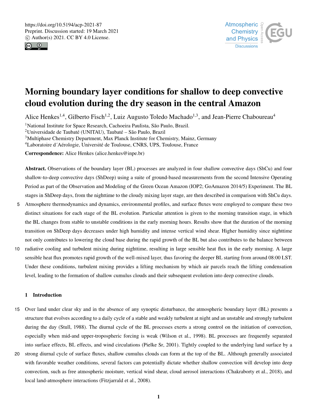 Morning Boundary Layer Conditions for Shallow to Deep Convective Cloud