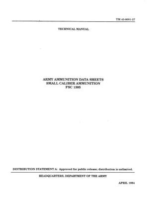 US Army Ammunition Data Sheets