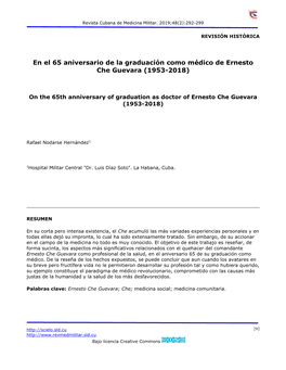 En El 65 Aniversario De La Graduación Como Médico De Ernesto Che Guevara (1953-2018)