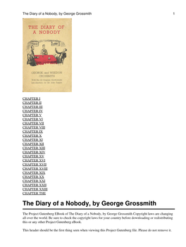 The Diary of a Nobody, by George Grossmith 1