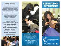 Cosmetology Department