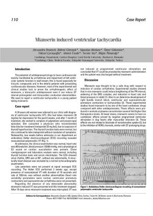 Mianserin Induced Ventricular Tachycardia