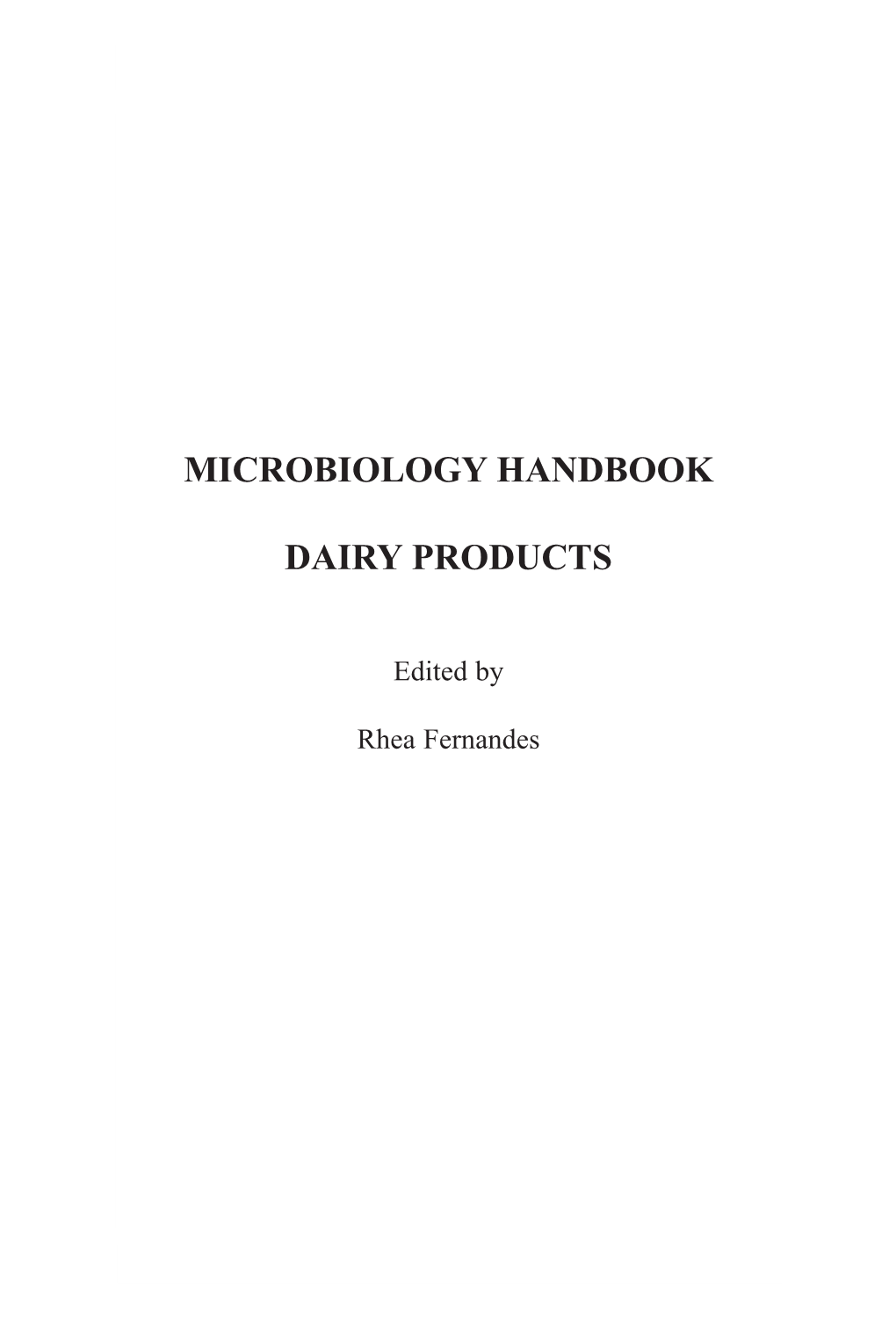 Microbiology Handbook Dairy Products