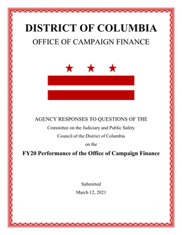 District of Columbia Office of Campaign Finance