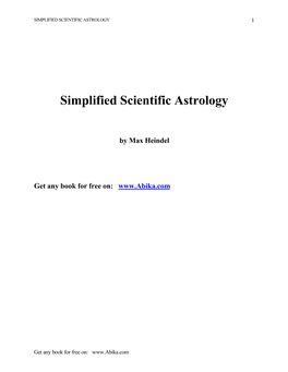 Simplified Scientific Astrology (Max Heindel)