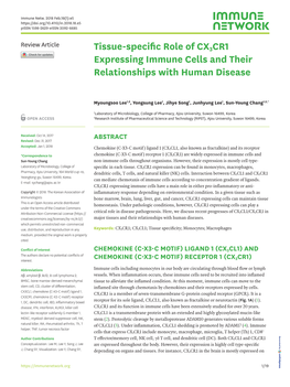 Tissue-Specific Role of CX3CR1 Expressing Immune Cells and Their Relationships with Human Disease