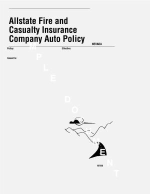 AFA30: Allstate Fire and Casualty Insurance Company Auto Policy