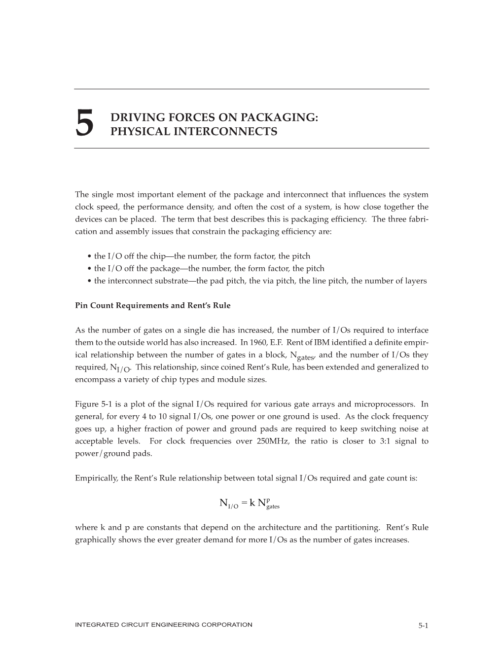 Chapter 5. Driving Forces on Packaging: Physical Interconnects