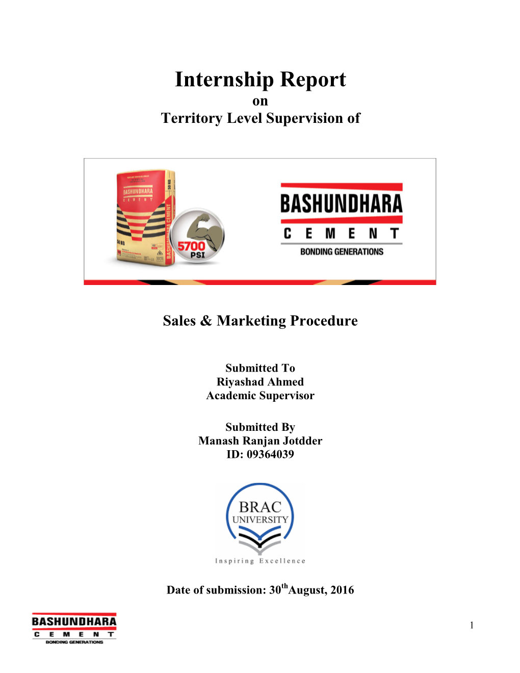 Internship Report on Territory Level Supervision Of