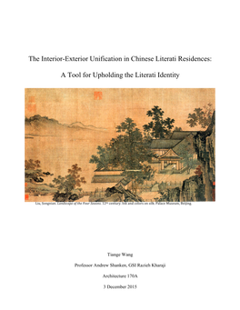The Interior-Exterior Unification in Chinese Literati Residences