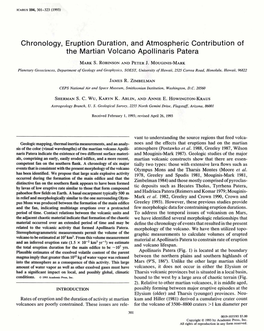 Chronology, Eruption Duration, and Atmospheric Contribution of The