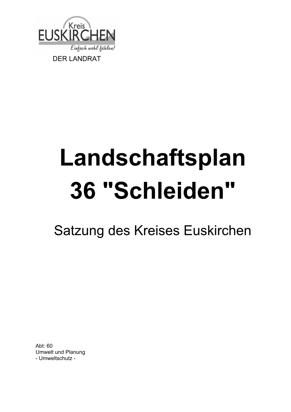 Landschaftsplan 36 "Schleiden"