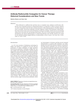 Antibody-Radionuclide Conjugates for Cancer Therapy: Historical Considerations and New Trends