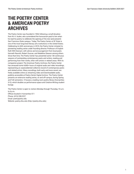 The Poetry Center & American Poetry Archives