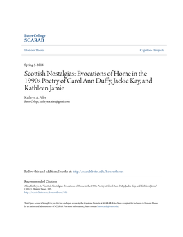 Evocations of Home in the 1990S Poetry of Carol Ann Duffy, Jackie Kay, and Kathleen Jamie Kathryn A