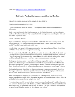 Bob Lutz: Passing the Torch No Problem for Dreiling