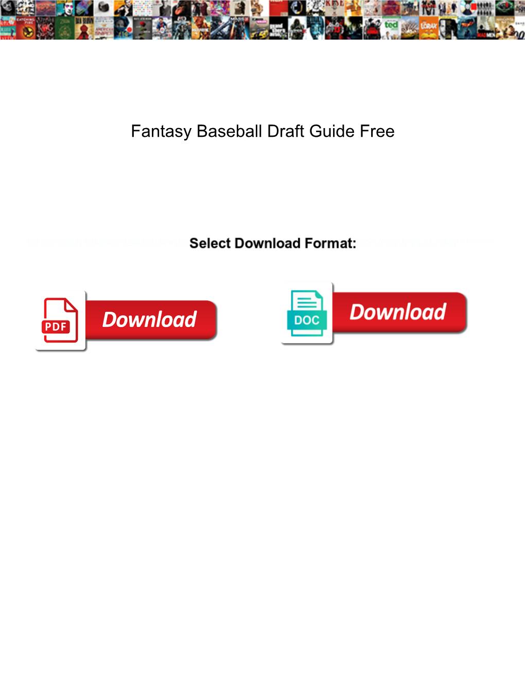 Fantasy Baseball Draft Guide Free
