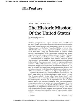 Shift to the Pacific: the Historic Mission of the United States